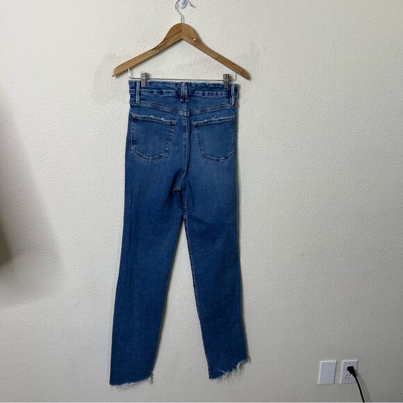 Good American Good Boy Twisted Slit Raw Hem Jeans Indigo584 Womens Size 6 / 28 - Picture 4 of 7